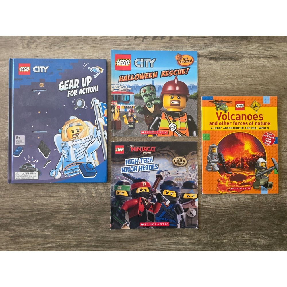 LEGO City Halloween Rescue & Ninjago High-Tech Ninja Heroes Scholastic Book Lot